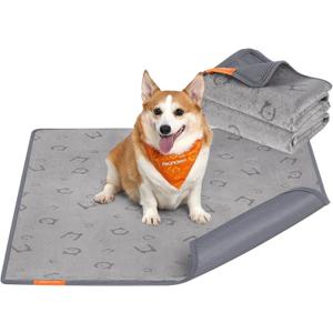 Feandrea Washable Pee Pads for Dogs, 2 Pack, Reusable Dog Pads, 48 x 36 Inches, L, Waterproof Pet Training Pads, Leakproof, Non-Slip, Super Absorbent, for Dogs, Cats, Rabbits, Dove Gray UPTD003G01