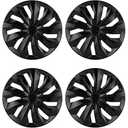 ABX Hubcaps, hubcaps 15 inch, 15 inch hubcaps Set of 4, Replacement Hubcaps, Wheel Rim Cover ABS Material, Snap On Car Truck SUV Hub Cap, for Toyota Camry Nissan Mazda etc, Black - Set of 4
