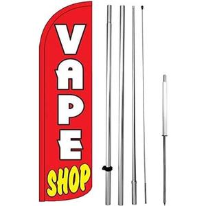 Vape Shop Windless Feather Swooper Flag Kit Banner Sign rq-h