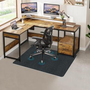 Office Chair Mat for Hardwood Floor, Desk Chair Mat for Carpet, Computer Gaming Rolling Chair Mat Rugs Under Desk Non Slip Floor Mat for Office Home (35.447.2, Black)