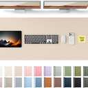 YSAGi Leather Desk Pad Protector, Office Desk Mat, Large Mouse Pad, Non-Slip PU Leather Desk Blotter, Laptop Desk Pad, Waterproof Desk Writing Pad for Office and Home (Eggshell, 47" x 17")