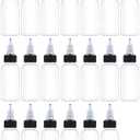 EOSAU 20 Pcs 1oz Plastic Squeeze Bottles with Twist Top Cap, 30ml Clear Dispensing Bottles, Empty Squirt Bottle for Liquids, Sauces, Arts, Crafts, Travel