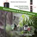 Hummingbird Feeder Pole for Outdoors - Heavy Duty Bird Feeder Stand with Adjustable Stake,62"Rustproof Shepards Poles with Hangers Holder for Birdfeeder,Wind Chimes,Lanterns,Wreaths,Black