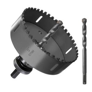 5 Carbide Grit Hole Saw Cutting Air Brick Stucco Hardy Plank Drywall Cement Board with Pilot Drill Bits Up to 3X Long Life