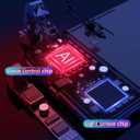 LED Light CompatibleiPhone 14 Case Colorful Glowing Tempered Glass Back Cover Bumper Shockprooffor Cool Women and Trendy MenProtective LensCall Music FlashSend Tempered Film (Wolf)