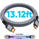 Highwings 8K@60 Long HDMI Cable 13FT/4M, 48Gbps 2.1 High Speed Gaming HDMI Cord 4K120 144Hz RTX 3090 eARC HDCP 2.2&2.3 Compatible for PS5, SoundBar, AVR, UHD TV