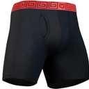 SHEATH Mens Underwear with Pouch 4.0 Men's Modal Dual Pouch Boxer Briefs Underwear (XL 40-42, Black/Red)