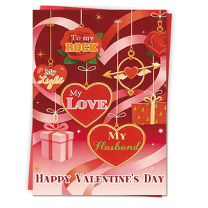 Husband Valentines Day Cards, Happy Mens Valentines Day Gifts for Him from Wife, Pack of 5