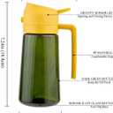 Oil Spray Bottle Dispenser for Kitchen Cooking, 470ml 16oz 2 in 1 Olive Oil Mister with 2 Waterproof Stickers for Kitchen Gadgets, Air Fryer, Salad, Frying, BBQ -Yellow Lid + Green Bottle