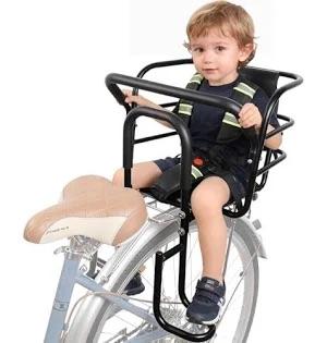 Upgraded Rear Child Bike Seat,Back Mount Kid's Bike Seat with Foot Pedals Back Rest Handrail, Designed for Children Aged 18 Month to 8 Years Old,Easy Installation
