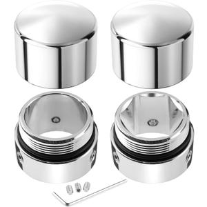 Upgraded Axle Nut Covers fit for Harley, Stealthy Front Axle Nut Caps Chrome Compatible with Harley Touring Sportster Trike Dyna Heritage Softail Street Glide Road King Road Glide Sportster 2008-2023
