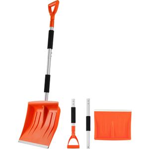 Snow Shovel for Driveway, 43" to 50" Retractable Detachable Lightweight Plastic, Snow Shovels with D-Grip Handle, Large-Capacity for Driveway Garden Car & Outdoor All-Season Use