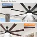 72 Inch Large Ceiling Fan with Remote, Indoor/Outdoor Industrial Ceiling Fan with Large LED Panel, Quiet Reversible DC Motor, 6-Speed, 3CCT, Black Ceiling Fans with Light for Patio, Livingroom, Garage Black, 72 Inch