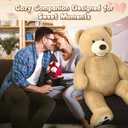 MorisMos 51 inch Smile Giant Teddy Bear, Large Stuffed Bears with Big Footprints, Big Stuffed Animals Cuddly Plush Gifts for Girlfriends, Boyfriend, Brown