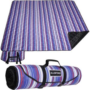 Large Picnic Mat, Outdoor Camping Mat, Tent Mate. Easy to Carry and Store, Water-Resistant, Dust-Proof Sand-Proof, Machine Washable. Thickened. For Picnics, Lawns, Concerts, Outdoor Adventures. (80" x 80", Blue)
