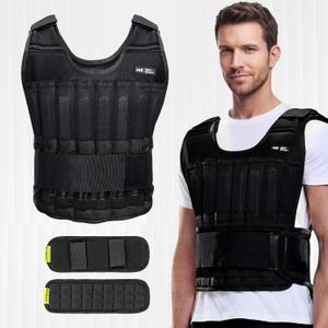 Weighted Vest 20lb/30lb/40lb Adjustable Steel Plates Weights 