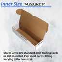 EXYGLO Trading Card Storage Box 25 Pack 700 Count 20pt, 14.2x3.8x2.9 Inch White Cardboard Card Boxes for TCG/MTG/Sport Cards, Fit 3.6x2.6 Sleeves Shipping or Storing, 17500 Max Capacity in Total