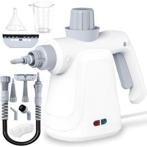 Pressurized Handheld Steam Cleaner 400ML, 9-in-1 Multipurpose Portable Steamer with Safety Lock, Chemical-Free Deep Cleaning for Grout, Floors, Windows, Car, Bathroom, Kitchen, Home