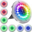 NFESOLAR Solar Lights Outdoor with 16 LEDs, 8 Pack Bright Multi-Color Solar Ground Lights Outdoor Waterproof for Pathway Garden Yard Lawn Walkway Halloween Christmas Decorations
