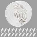 Landical 2" x 10 ft Vinyl Straps for Patio Chairs Repair Webbing Lawn Chair Replacement Straps with 20 Pcs Rivets for Summer Garden Furniture(White)