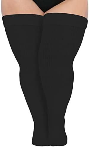 Abodhu Plus Size Thigh High Socks for Thick Thighs Women- Extra Long Widened Extra Long Thick Knit