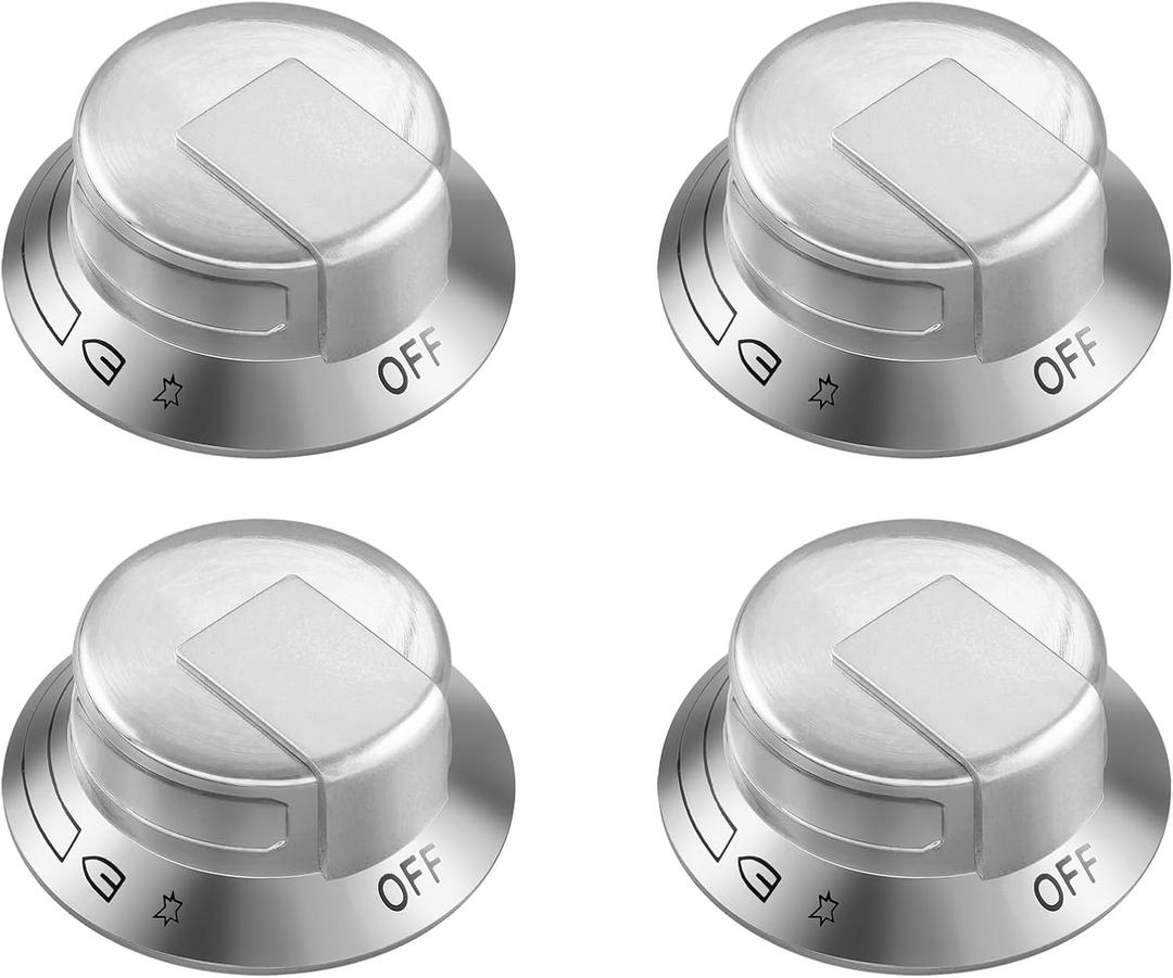 atgestore KIP 5E03 318569904 Stove Knob Replacement for Electrolux Gas Stove Parts Cooktop Knobs EW30GC55GS1 EW30GC60P Electrolux Gas Range Parts Stove Top Burner Knobs 4 Pcs