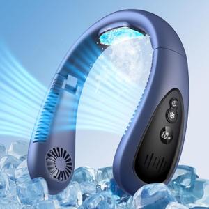 Neck Air Conditioner, Portable Neck Fan with Semiconductor Cooling Plate, 5000mah Neck Cooler Rechargeable USB Fan Hands Free Bladeless Wearable Foldable Mini Fan for Men Women Home Office Outdoor