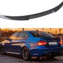 Rear Spoiler Compatible with 2006-2011 BMW E90 3 Series & 2008-2012 E90 M3 Sedan, High Kick MV Style, Exterior Duckbill Spoiler Trunk Tail Deck Lid Wing Lip (Carbon Fiber Pattern)