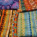 Menkxi 6 Pcs Bohemian Floor Pillows Seating 15 Inch Boho Floor Cushions Sitting Pillows Square Yoga Mandala Meditation Pouf for Living Room Balcony Office Tatami(Stylish)