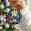 2 x Nativity Scene Ornament: Christmas Ornaments, Religious Christmas Decorations for Tree, Catholic Ornament & Christian Holiday Decor | Religious Gifts, Christian Gifts - Design A