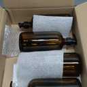 32 Ounce Glass Pump Dispenser Bottle, Large Amber Container with Pump for Shower and Bath Shampoo Soap Conditioner Lotion - 1 Liter - by Kitchentoolz