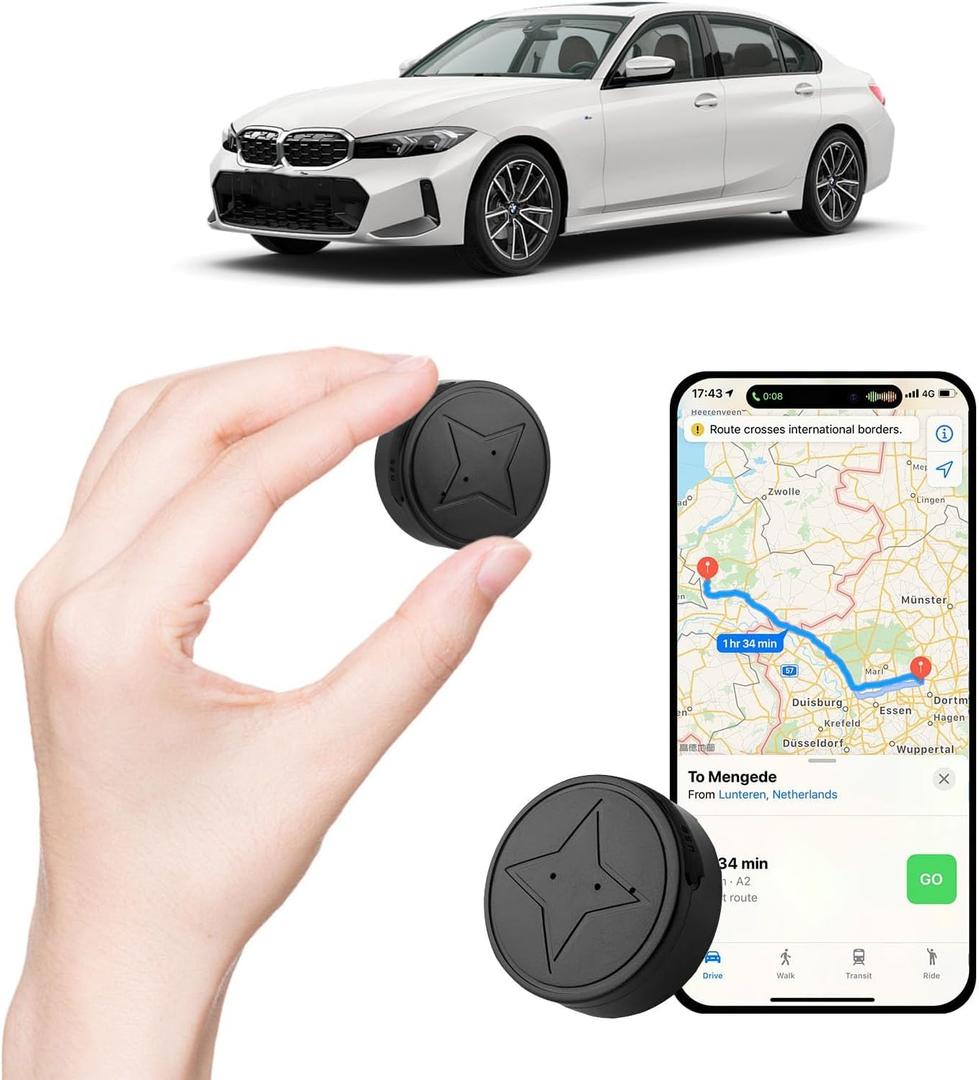 Mini GPS Tracker for Vehicles - Car GPS Tracker Portable Real Time Magnetic GPS Tracking Device,No Subscription Required/No Monthly Fee,Hidden GPS Trackers for Kids,Dogs,Trucks