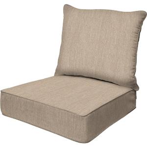 Honeycomb Outdoor Deep Seat, 24" W x 23" D, Textured Solid Birch Tan Outdoor Chair Cushion