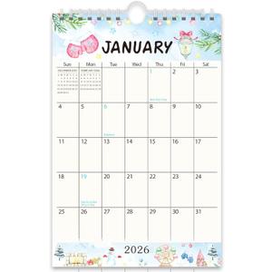 Guasslee Small Wall Calendar 2026-2027,18 Months Mini Desktop/Wall Calendar Runs from Jan. 2026 to Jun. 2027, Vertical 6" x 9" Monthly Notepad Planner with Thick Paper for School Office Home Fridge (Colourful)