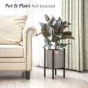 Mkono Plant Stand - EXCLUDING Plant Pot, Mid Century Modern Tall Metal Stand Indoor Flower Potted Holder, Display Rack, Fits Up to 10 Inch Planter, Black