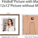 12x12 Picture Frame Set of 9, Display Pictures 8x8 with Mat or 12x12 without Mat, Multi Collage Gallery Square Photo Frames for Wall or Tabletop,Distressed Brown