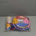 Dog Paw Birthday Party Supplies, 97 PCS Colorful Dog Bones Paw Party Decorations Favors, Includes Dog Bones Tablecloth, Disposable Paper Plates, Forks, Napkins and Paper Cups, Serves 16 Guests