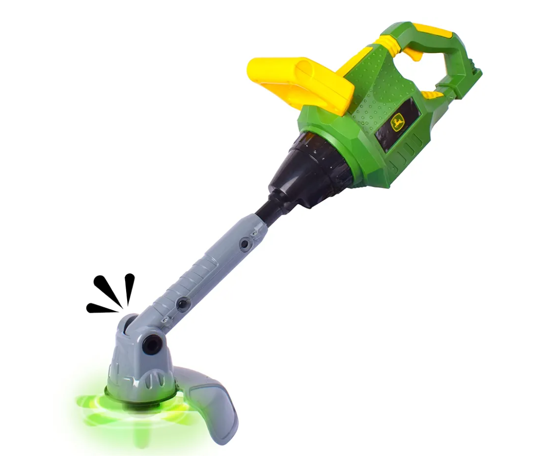 John Deere Sunny Days Entertainment Power Tools Weed Trimmer - Construction Tool with Lights and Sounds | Toy for Kids