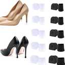 NEBURORA 20 Pcs High Heel Protectors 5 Sizes U-Shaped Non-Slip Heel Caps Black and Transparent Suitable for Outdoor Activities Such as Weddings Lawns Gravel Fields and Wetlands