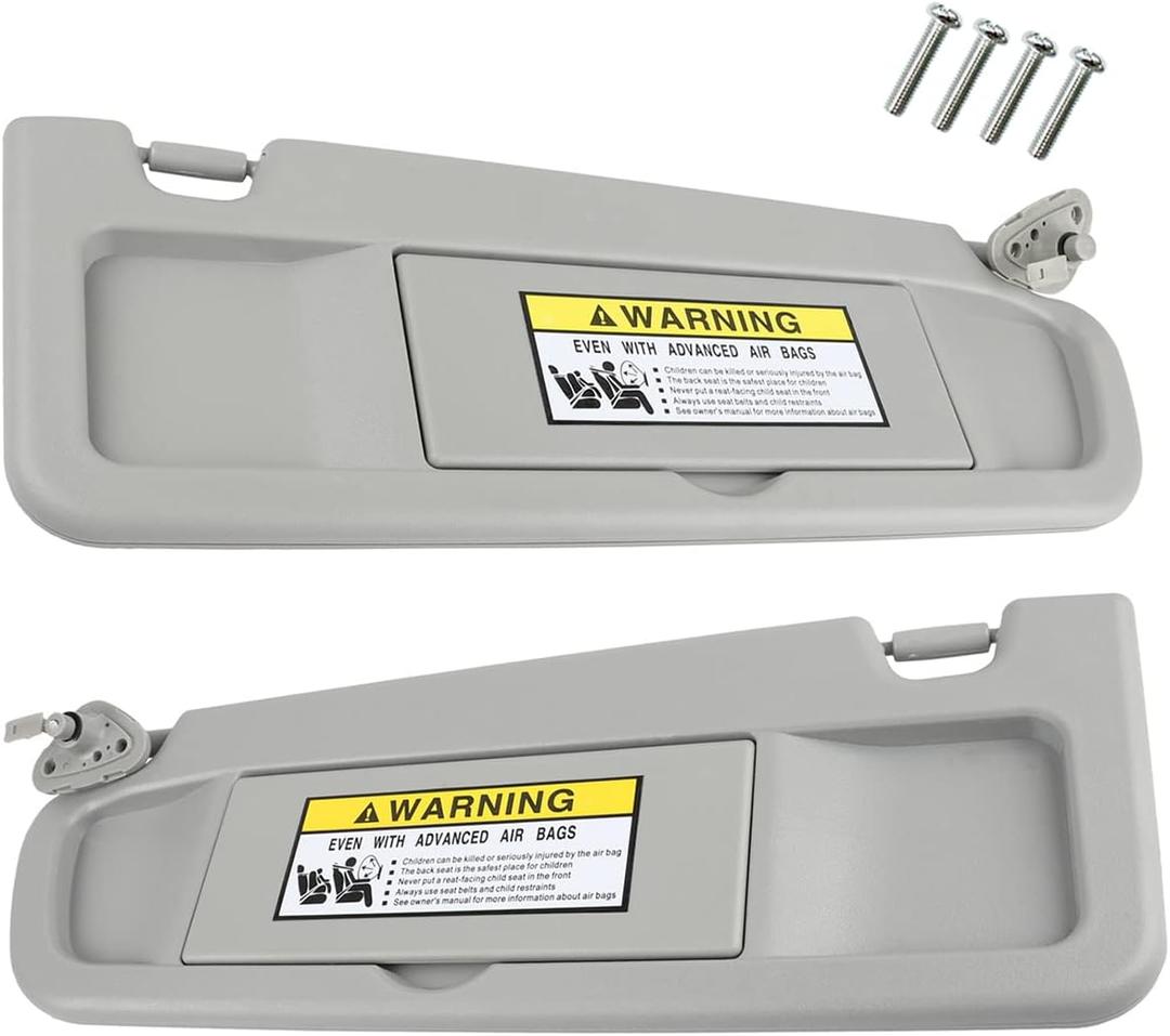 Nakuuly Left Driver and Right Passenger Side Sun Visor Gray Compatible with Honda Civic 2006 2007 2008 2009 2010 2011 Replaces # 83280-SNA-A01ZC 83230-SNA-A01ZC