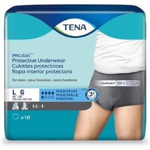TENA Mens ProSkin Incontinence Underwear - Pull-On Disposable Panties - Large, 72 Pieces