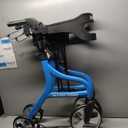 Drive Medical Nitro Sprint Foldable Rollator Walker with Seat, Standard Height Lightweight Rollator with Large Wheels, Folding Rolling Walker, Walker Rollator with Seat, Blue