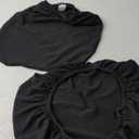 Yikko Soft Stretch Spandex Jacquard Slipcovers, Corn Grain Texture Chair Slipcovers fit for Office,Dining Room,Bar,Wedding Chair Seat Cushions, Washable Removable Home Decor (2, Black)