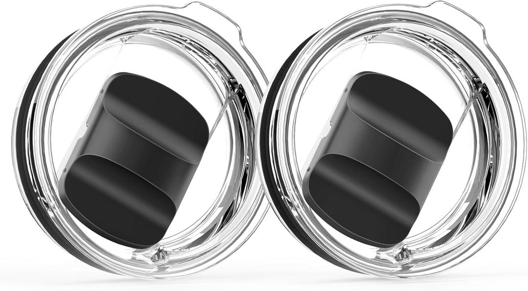 10 oz Tumbler Lid, Replacement Lids Compatible for YETI 6 oz Espresso Mugs, 8 oz Stackable Cup and 10 oz Tumbler, Travel Spill Proof Cup Covers with Magnetic Slider Switch, BPA Free (Small)
