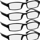 TruVision Readers Reading Glasses, Comfort Spring Hinges for Men and Women, 9501HP (01h-4-black)