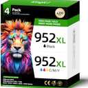 952XL Ink Cartridges Combo 4 Pack Replacement for HP 952 952XL Printers Ink Compatible HP Color Officejet Pro 7740 7720 8210 8216 8702 8710 8720 8740 8715 8725 8730 8700 7730 Black Cyan Magenta Yellow