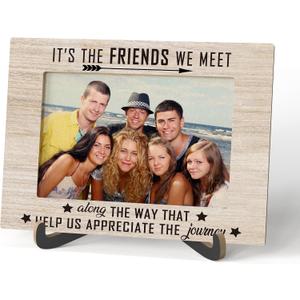 Friends Picture Frame, Friends Photo Frame With Easel Stand, Rustic Tabletop Memory Display For Friend Gifts, Cherish Celebrate Moments, Home Decor Keepsake Picture Holder Birthday Gift Idea -A47