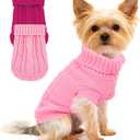 2 Pack Dog Sweaters for Small Dogs, Chihuahua Yorkie Sweater, Dog Clothes for Small Dogs, Winter Warm Pullover Clothing, Pet Cat Cold Weather Puppy Clothes Outfits L