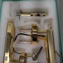 Fingerprint Handle Door Lock Smart Door Lock Levers eLinkSmart Digital Keyless Entry Door Knob Watch App Open Knob Lock for Bedroom Gold