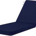 Chaise Lounge Cushions Outdoor, 72"x21"x3" Triple-Waterproof Outdoor Chair Cushion with Removable Cover, 4 Adjustable Ties Lounge Chair Cushions for Outdoor Furniture, Navy